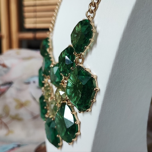 Green Yellow Starburst Atomic 1960s Lucite Plastic Vintage Necklace Reproduction - Picture 4 of 12